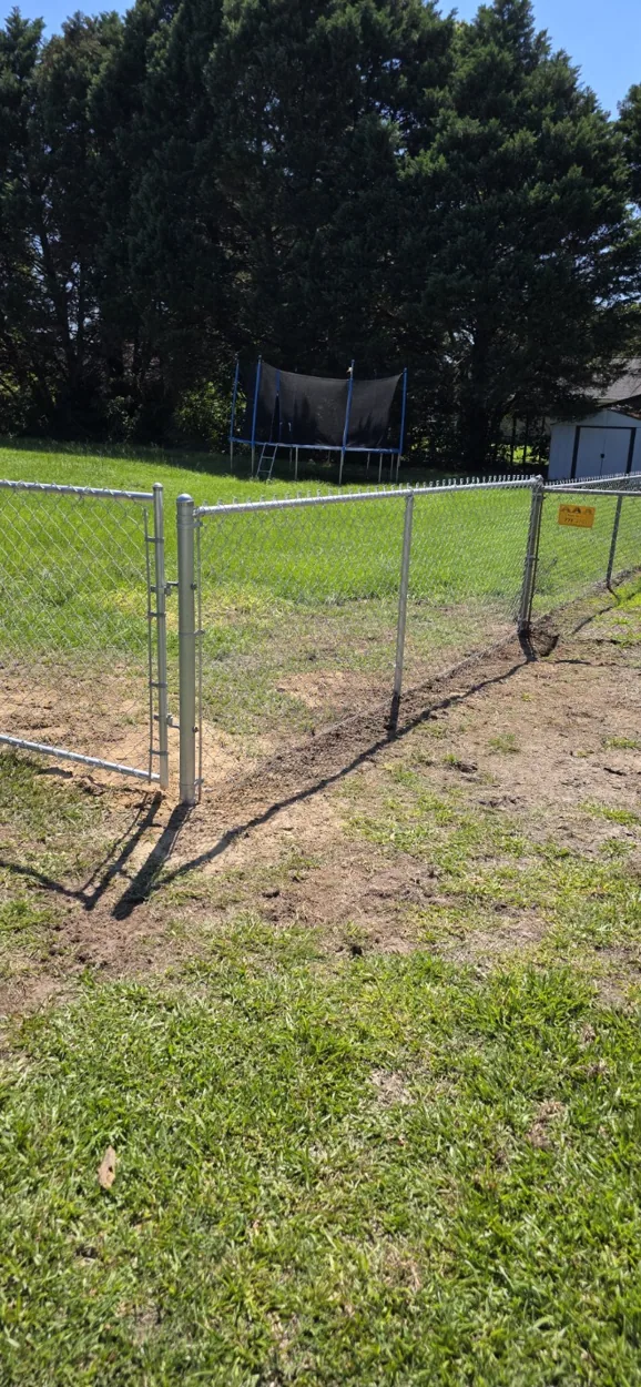 Galvanized chain-link residential fence