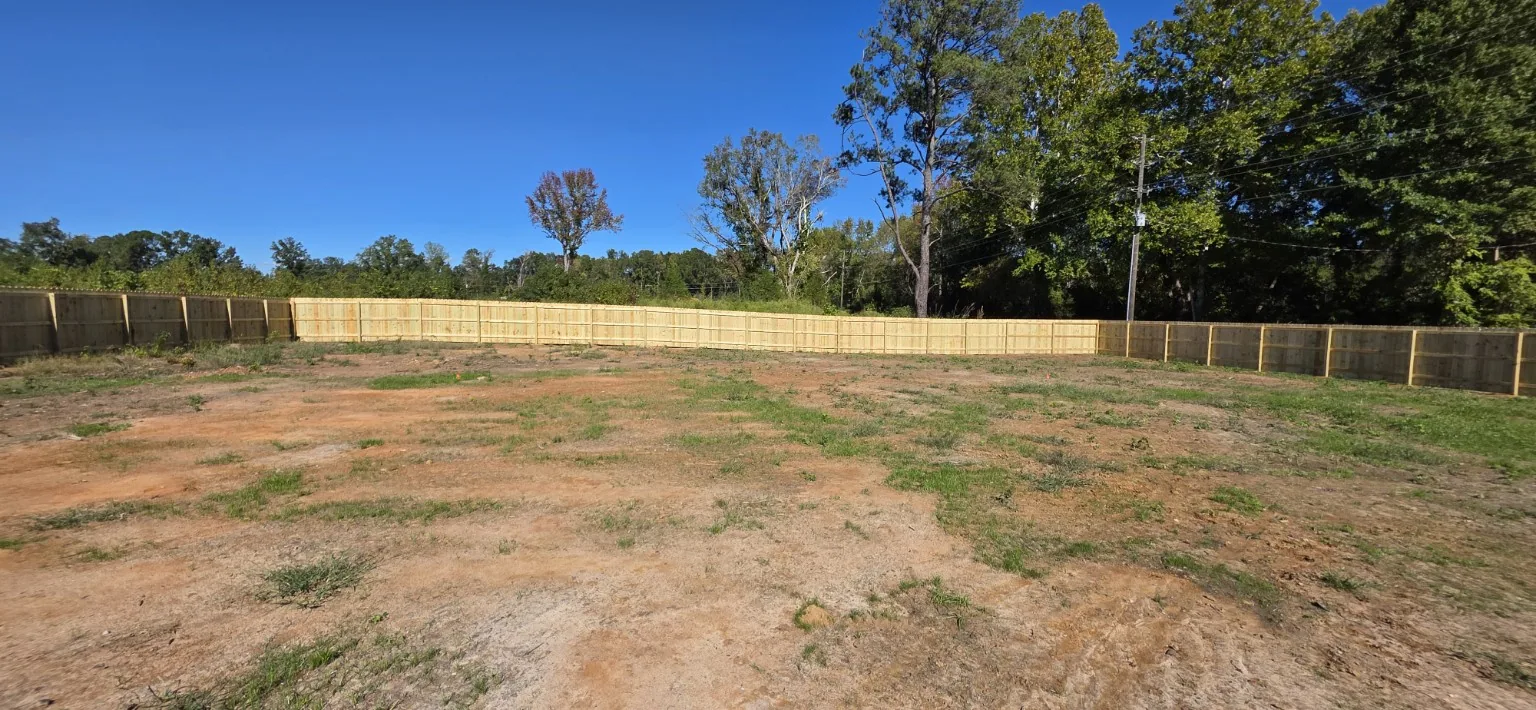 Wood privacy fencing — full backyard installation